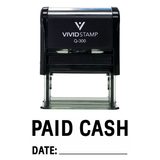 Paid Cash With Date Line Self Inking Rubber Stamp