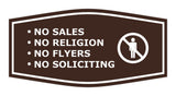 Fancy No Sales, No Religion, No Flyers, No Soliciting Wall or Door Sign
