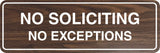 Standard No Soliciting No Exceptions Sign