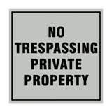 Square No Trespassing Private Property Sign with Adhesive Tape, Mounts On Any Surface, Weather Resistant