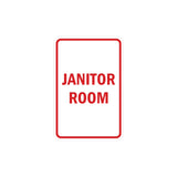Portrait Round Janitor Room Sign with Adhesive Tape, Mounts On Any Surface, Weather Resistant
