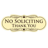 Designer NO SOLICITING Thank You Sign