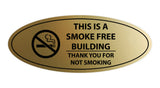 Oval THIS IS A SMOKE FREE BUILDING THANK YOU FOR NOT SMOKING Sign