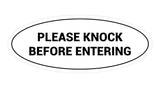 Oval Please Knock Before Entering Sign
