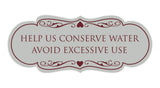 Signs ByLITA Designer Help Us Conserve Water Avoid Excessive Use Sign