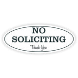 Oval No Soliciting Sign