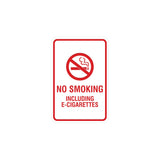 Signs ByLITA Portrait Round No Smoking Including E-Cigarettes Sign with Adhesive Tape, Mounts On Any Surface, Weather Resistant, Indoor/Outdoor Use