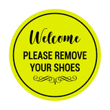Signs ByLITA Circle Welcome Please Remove Your Shoes Sign