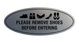 Oval Please Remove Shoes Before Entering Sign
