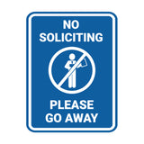 Portrait Round No Soliciting Please Go Away Wall or Door Sign