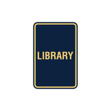 Portrait Round Library Sign with Adhesive Tape, Mounts On Any Surface, Weather Resistant
