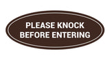 Oval Please Knock Before Entering Sign