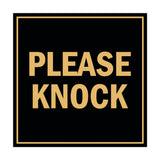 Square Please Knock Sign with Adhesive Tape, Mounts On Any Surface, Weather Resistant