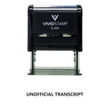 Black Unofficial Transcript Self Inking Rubber Stamp
