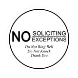 Signs ByLITA Circle No Soliciting No Exceptions Sign