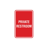 Portrait Round Private Restroom Sign with Adhesive Tape, Mounts On Any Surface, Weather Resistant