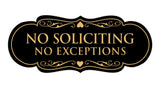 Signs ByLITA Designer No Soliciting No Exceptions Sign