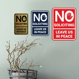 Portrait Round No Soliciting Leave Us In Peace Wall or Door Sign