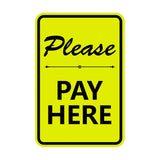 Portrait Round Please Pay Here Sign