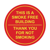 Circle THIS IS A SMOKE FREE BUILDING, Thank You For Not Smoking Wall / Door Sign