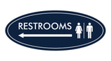 Signs ByLITA Oval Restrooms Left Arrow Sign