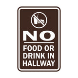 Portrait Round No Food Or Drink In Hallway Sign