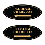 Oval Please Use Other Door Sign Set