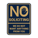 Portrait Round No Soliciting We Do Not Want Anything From You Wall or Door Sign
