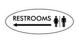 Signs ByLITA Oval Restrooms Left Arrow Sign