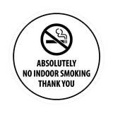 Signs ByLITA Circle Absolutely No Indoor Smoking Thank You Sign