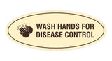 Oval Wash Hands For Disease Control Sign