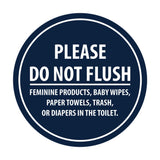 Signs ByLITA Circle Please Do Not Flush Etiquette Sign