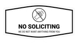 Fancy No Soliciting We Do Not Want Anything From You Wall or Door Sign