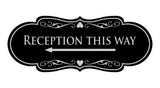 Designer Reception This Way Left Arrow Wall or Door Sign