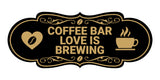 Designer Coffee Bar Love is Brewing Wall or Door Sign