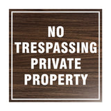 Square No Trespassing Private Property Sign with Adhesive Tape, Mounts On Any Surface, Weather Resistant