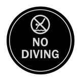 Signs ByLITA Circle No Diving Sign with Adhesive Tape, Mounts On Any Surface, Weather Resistant, Indoor/Outdoor Use