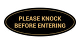 Oval Please Knock Before Entering Sign