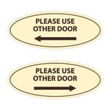 Oval Please Use Other Door Sign Set