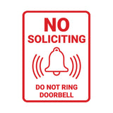 Portrait Round No Soliciting Do Not Ring Doorbell Wall or Door Sign