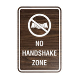 Portrait Round No Handshake Zone Sign