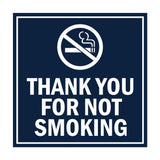Signs ByLITA Square Thank You For Not Smoking Sign with Adhesive Tape, Mounts On Any Surface, Weather Resistant, Indoor/Outdoor Use