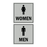 Square men women sign set with Adhesive Tape, Mounts On Any Surface, Weather Resistant