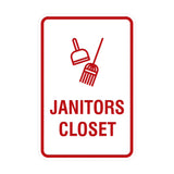 Signs ByLITA Portrait Round Janitors Closet Sign with Adhesive Tape, Mounts On Any Surface, Weather Resistant, Indoor/Outdoor Use