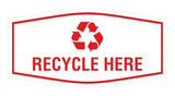 Fancy Recycle Here Wall or Door Sign