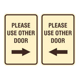 Portrait Round Please Use Other Door Sign Set with Adhesive Tape, Mounts On Any Surface, Weather Resistant