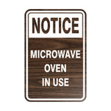 Portrait Round Notice Microwave Oven In Use Sign