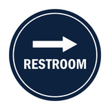 Signs ByLITA Circle Restroom Right Arrow Sign