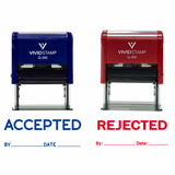 ACCEPTED / REJECTED By Date Self Inking Rubber Stamp - 2 PACK