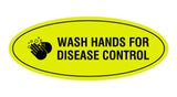 Oval Wash Hands For Disease Control Sign